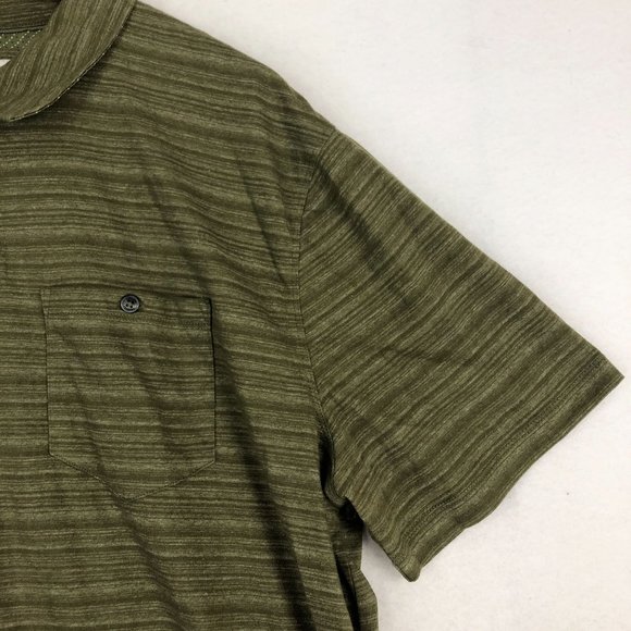 English Laundry Men's Size XX-Large Green Striped Short Sleeve Polo Shirt - Picture 3 of 10